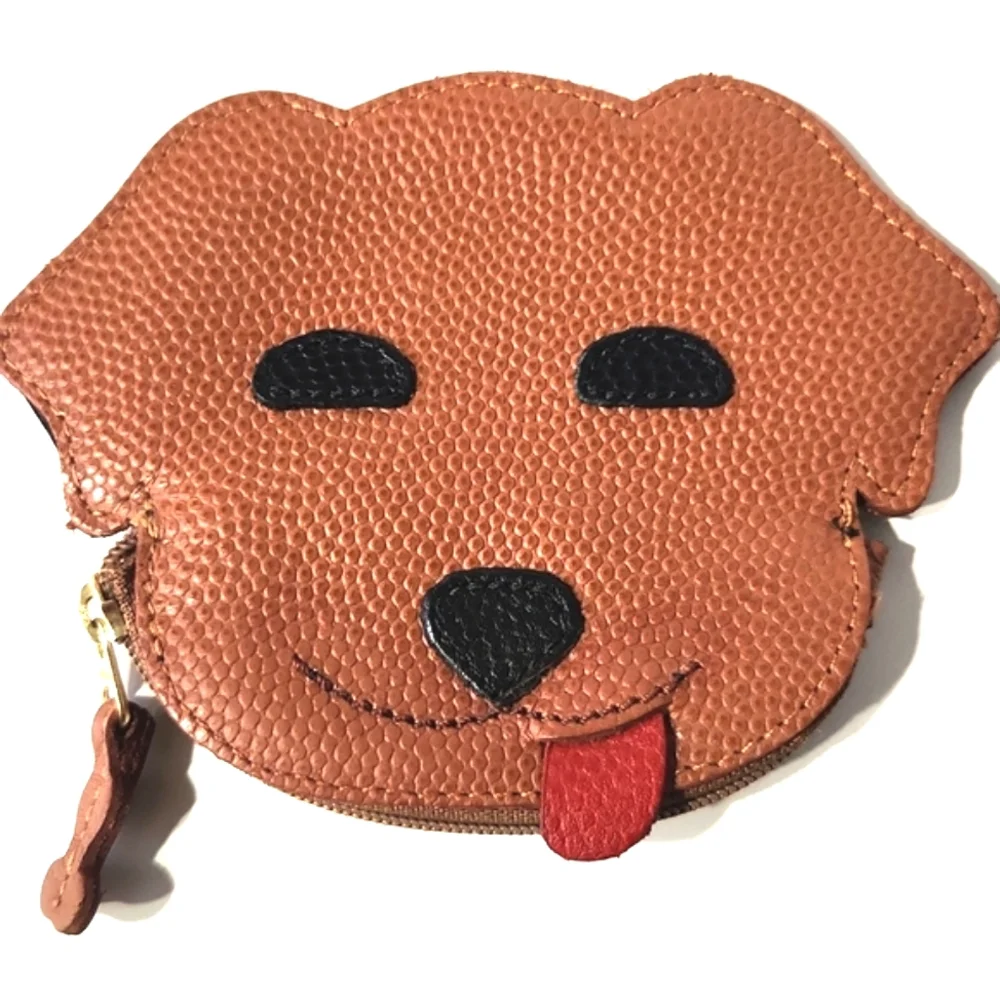 NEW J.P. Ourse & Cie Top Grain Leather Happy Dog Coin Purse